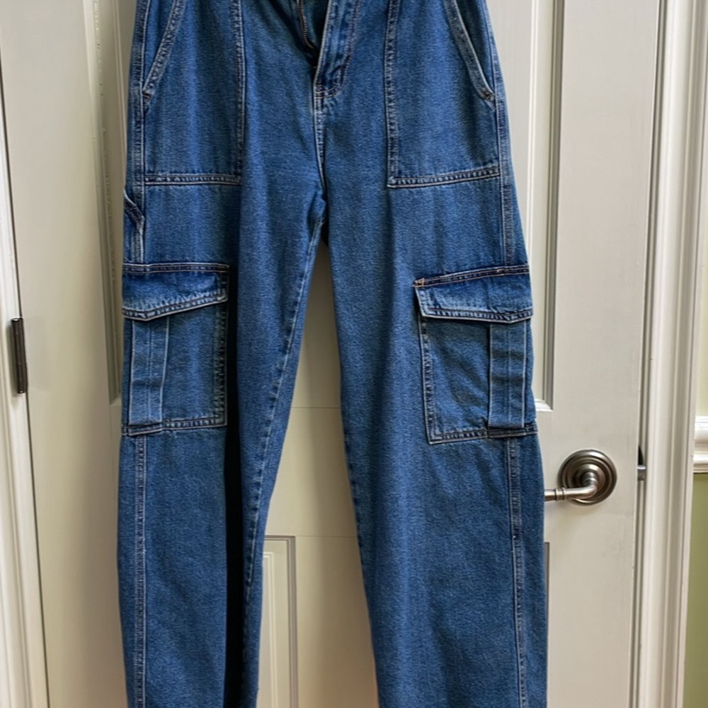 Wax Cargo Jeans size S slight mark on back leg see picture